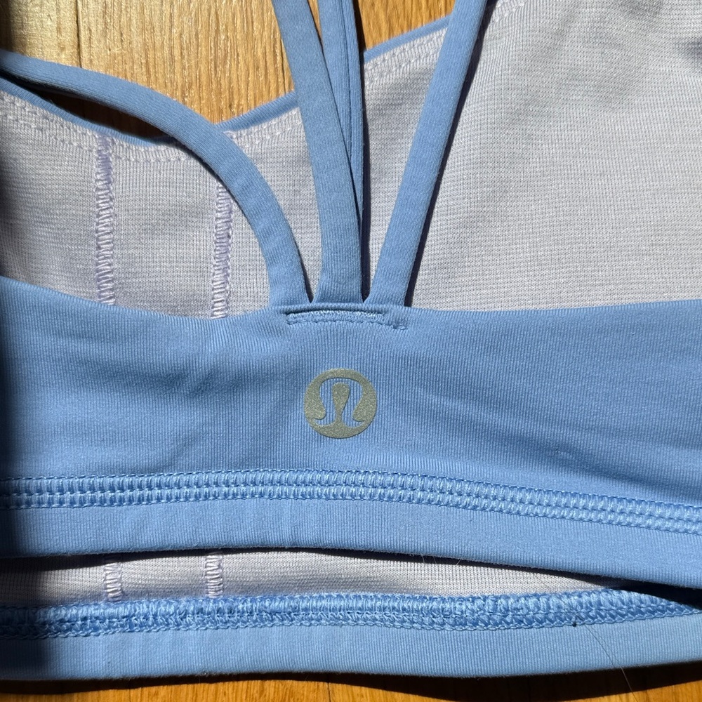 Purple Blue Strappy Sports Bra - Picture 7 of 8